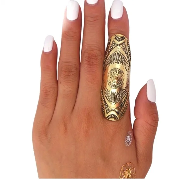 Bohemian Ring, Ethnic Ring, Large Ring, Boho Gypsy Ring, Hippie Bohemian Statem - Picture 6 of 6